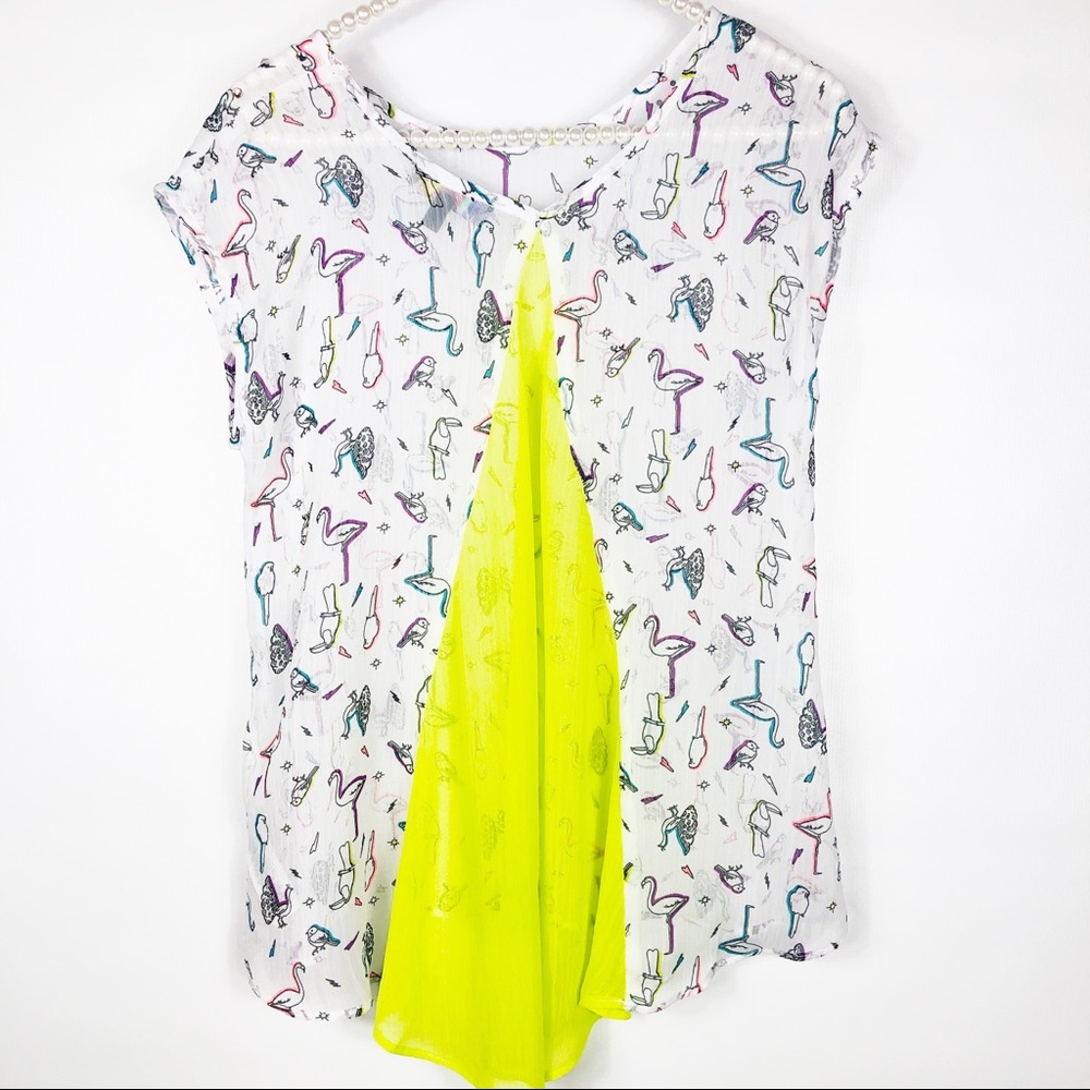 BESTIE | Sheer Neon Womens XL Top
